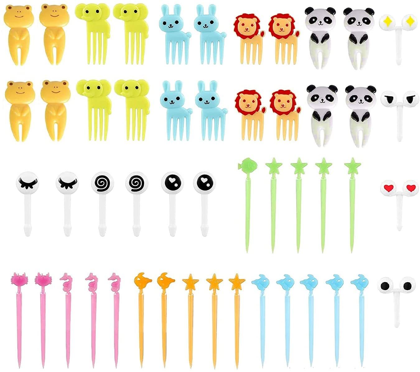 Home Cartoon Fruit Fork Creative Children's Animal Cute Plastic Fruit Fork Set Convenient Fork