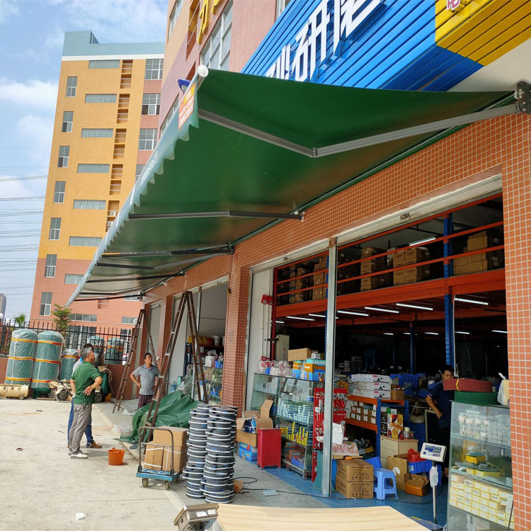 店铺门头商铺雨棚伸缩篷遮阳防晒篷 折叠手摇电动雨蓬一件批发价