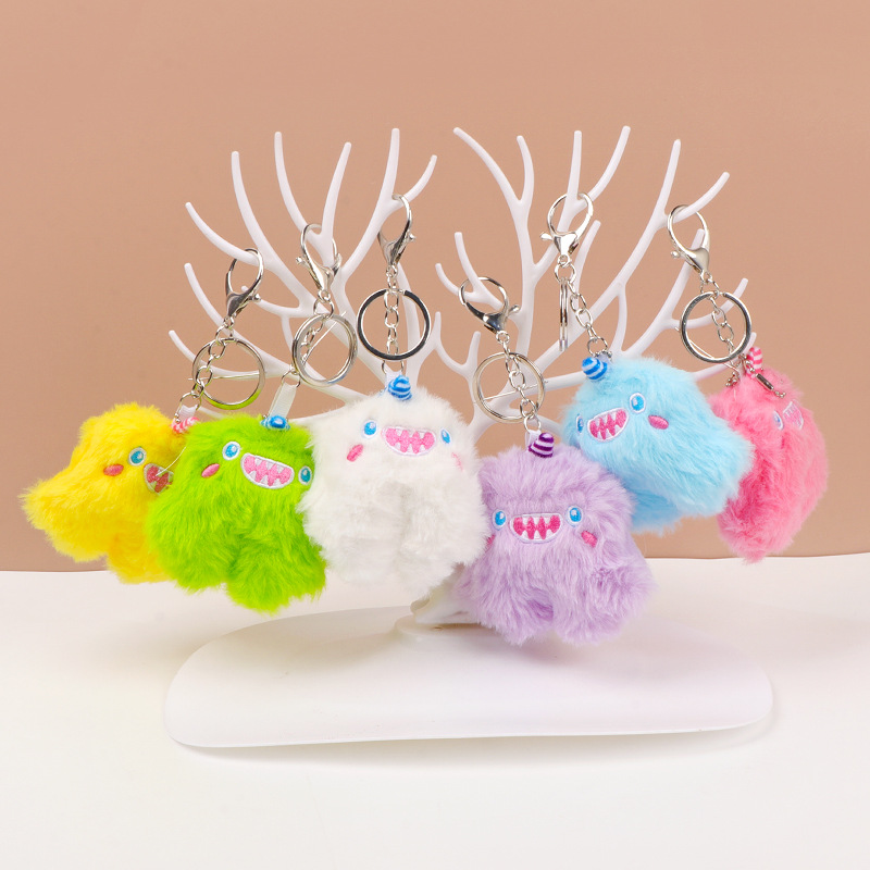 cute cartoon plush doll doll pendant unicorn ornaments schoolbag bag keychain little monster wholesale