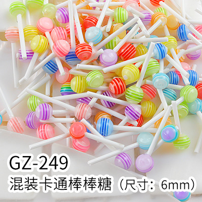 Popular 20 Boxed New Lollipop Nail Lollipop 3D 3D Magic Lollipop Ornament Nail Sticker