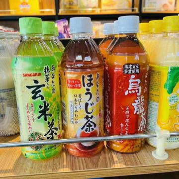 日本进口sangaria三佳利抹茶玄米乌龙茶500ml*24瓶装饮料整箱批发