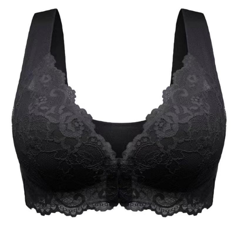 Factory Cross-Border Beauty Back Front Buckle Vest Bra plus Size Sexy Lace No Bra Vest Underwear European and American Bra