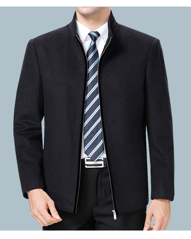 2021秋冬季潮男爸爸商务夹克外套修身老板装职场休闲翻领送爸爸装