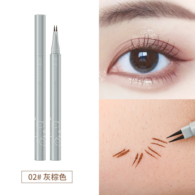 Berbeini Two-Claw Eyelash Pen Liquid Eyeliner Eyeliner Not Smudge Waterproof Eye Shadow Pen Non-Decolorizing Two-Fork Two-Claw Eyeliner