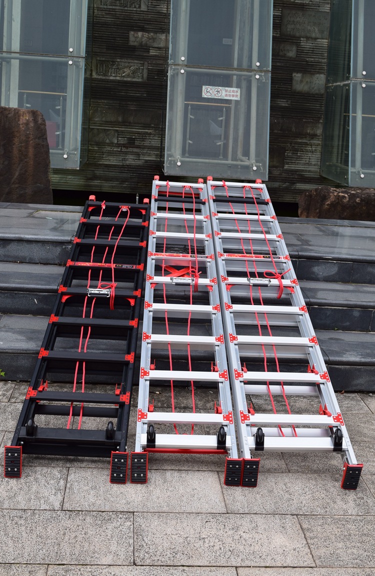 质能铝合金梯子伸缩梯子升降工程梯单面伸缩梯直梯 装修梯广告梯