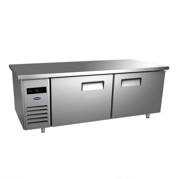 冰尔玛定制冷藏工作台双室双温冷柜奶茶店水吧台商用不锈钢冷冻柜