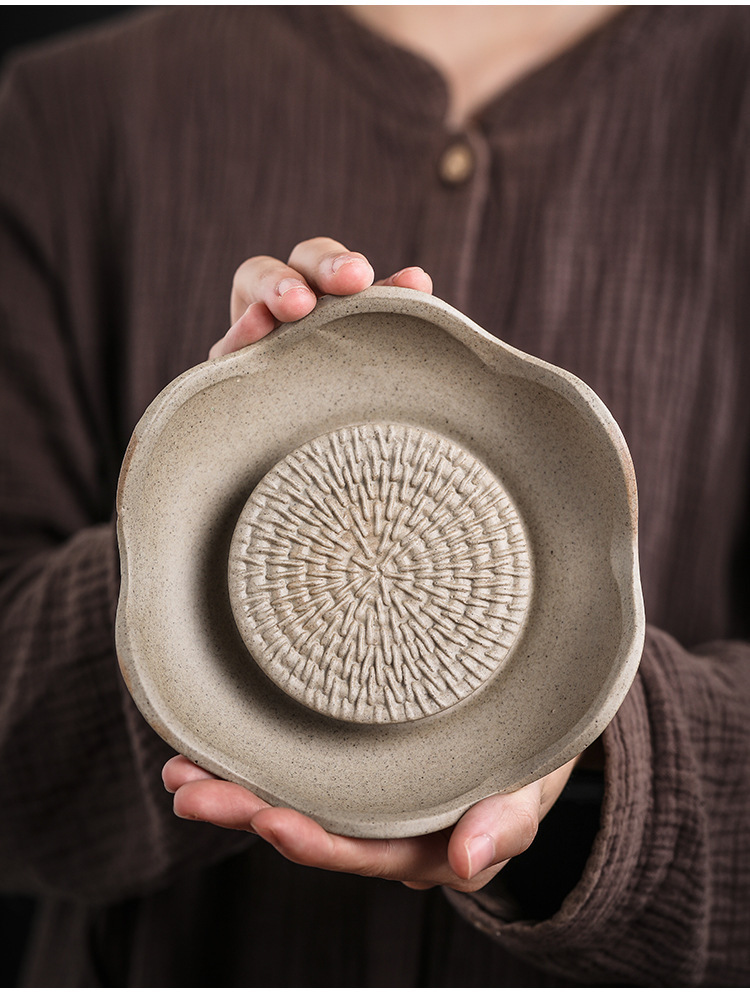 日式粗陶功夫茶具套装禅意老岩泥手工提梁壶整套茶具广告定制logo