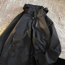 黑登山服防水防风爬山2023外套男冲锋衣美式夹克