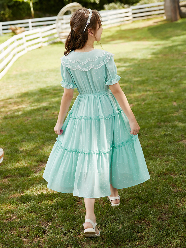 女童连衣裙夏公主裙儿童裙子长裙雪纺中大童女孩洋气夏装超仙韩版