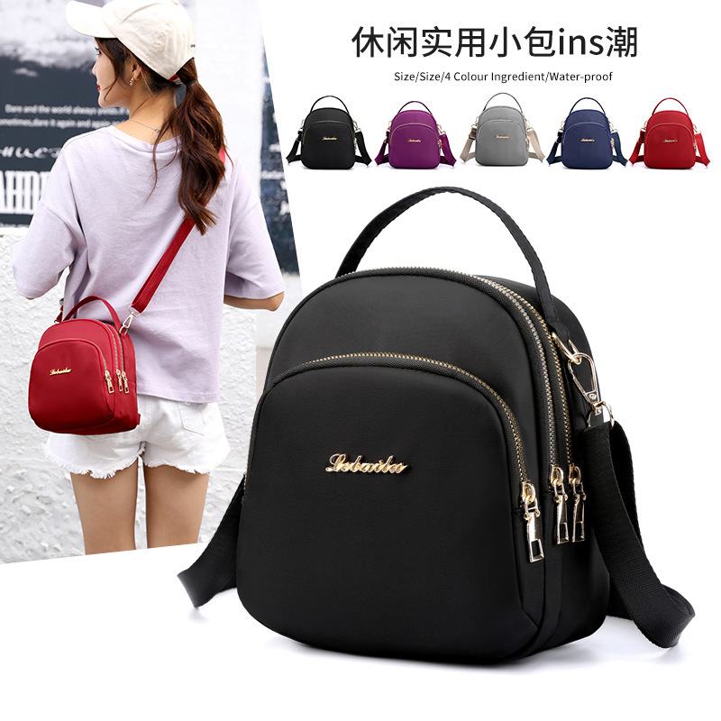 shoulder bag small handbag nylon cloth bag crossbody bag multi-compartment leisure travel mini backpack