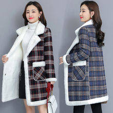 加绒加厚中长款棉衣外套2021秋冬季女羊羔绒韩版时尚潮流大衣女装
