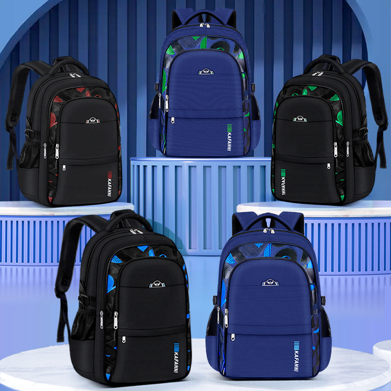 2024 New Primary School Student Schoolbag Boys Grade 136 Junior High School Students Burden Reduction Decompression Spine-Protective Backpack Schoolbag