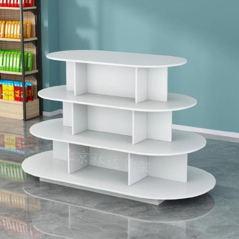 加厚圆形中岛柜展示台鞋包店多层架鞋店简约创意鞋架商用多功能商用