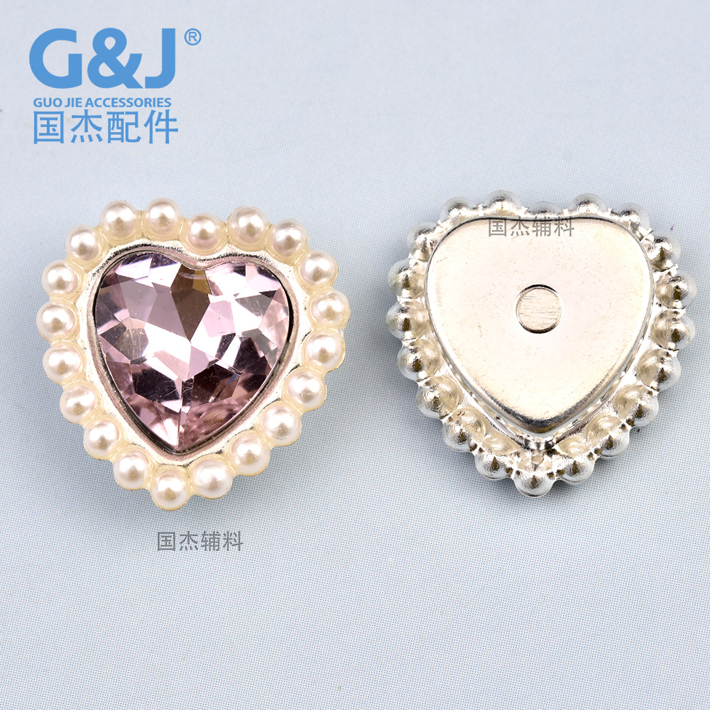 Cross-Border Colored, Small-Sized Special-Shaped Flat Peach Heart Glass Drill Love Silver Bottom DIY Ornament Heart-Shaped Gem Wholesale