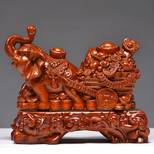 花梨木雕大象摆件实木质雕刻大象中式家居饰品办公桌送礼桌面摆设