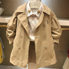韩版童装外贸尾单女童棉内胆中长款风衣外套TKJT201251A