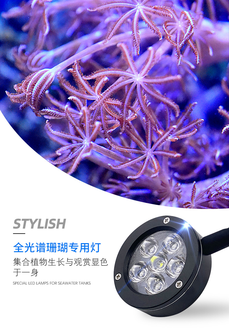 冠科海水灯q2 水族灯 鱼缸灯 珊瑚灯 藻缸灯 适用30~50cm