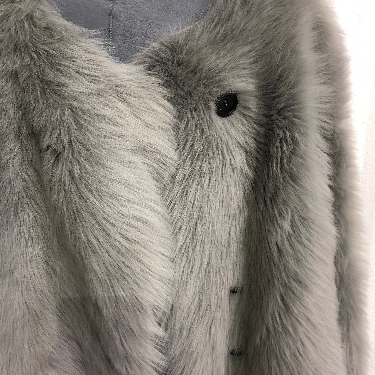 简约高级进口托斯卡纳皮毛一体外套女斜门襟羊毛皮草大衣女新款