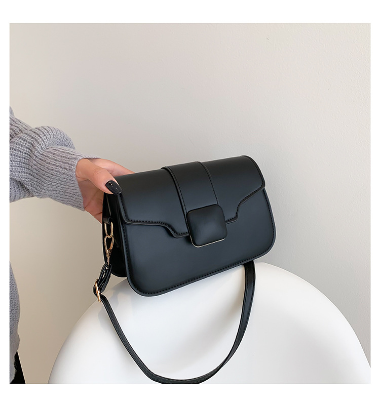 Stylish Good Texture Shoulder Bag 2022 Autumn and Winter Wild Color Contrast Patchwork Crossbody Bag PU Leather Large Capacity Commuter Underarm Bag