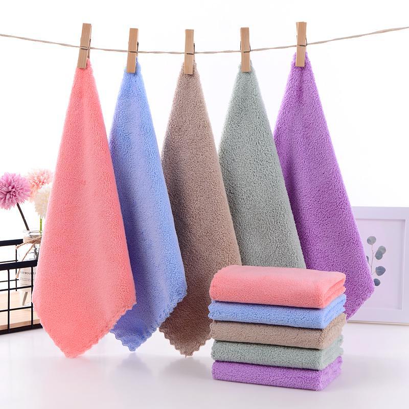 Factory Wholesale Coral Fleece Child Washing Face Small Square Towel Kindergarten Hand Towel Bear Gift Square Small Tower