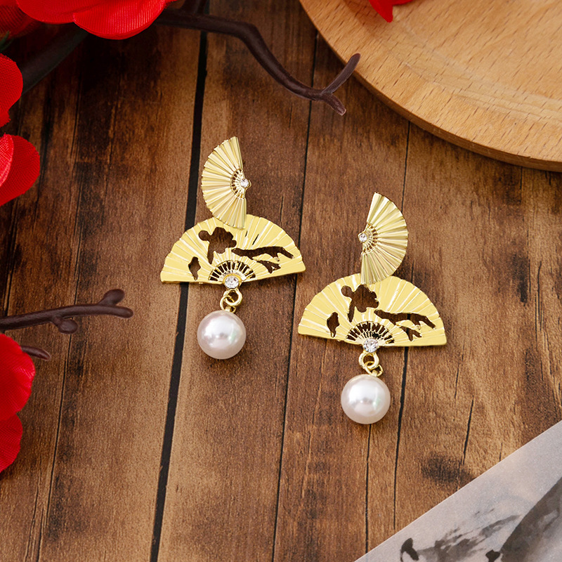 New Chinese Style Imitation Jade Drop Oil Beaded Earrings Chinese Style Butterfly Drop Tassel Earrings Simple Han Chinese Clothing Accessories Women