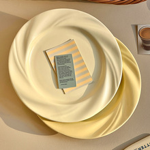 奶油风盘子陶瓷高级感家用创意西餐盘意面浅盘餐具菜盘高颜值批发