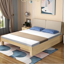 实木床1.8米松木双人床1.5米经济型成人现代简约简易1单人床架