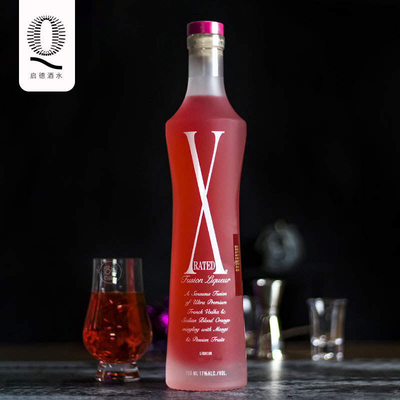 x冰粉 意大利原装进口红预调酒水果味利口酒力娇酒x- rated 750ml
