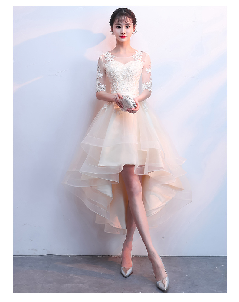 新款伴娘服前短后长夏季洋装成年礼学生仙气质小晚礼服裙子平时女