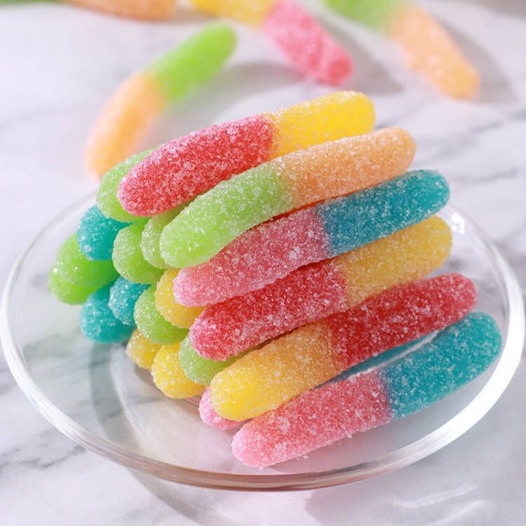 宝奴咪橡皮糖4袋装酸砂彩虫可乐软糖糖果汁软糖网红同款150g