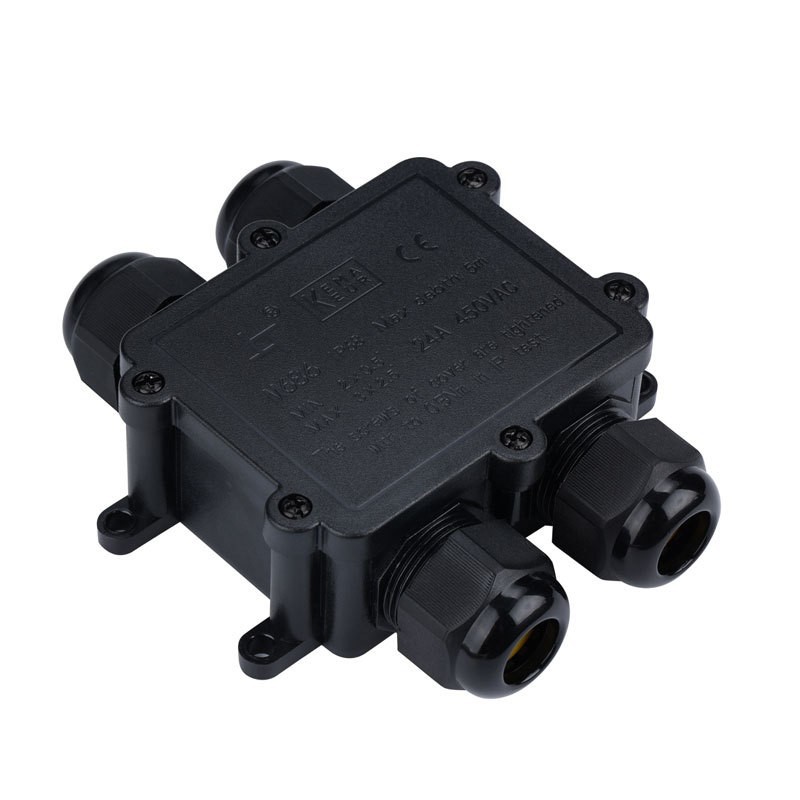 厂家批发 h型四通防水接线盒 ip68二进二出m25绝缘防尘接线盒