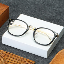 1001厂家批发2022新款平光镜 简约潮流金属脚可配近视半金属眼镜