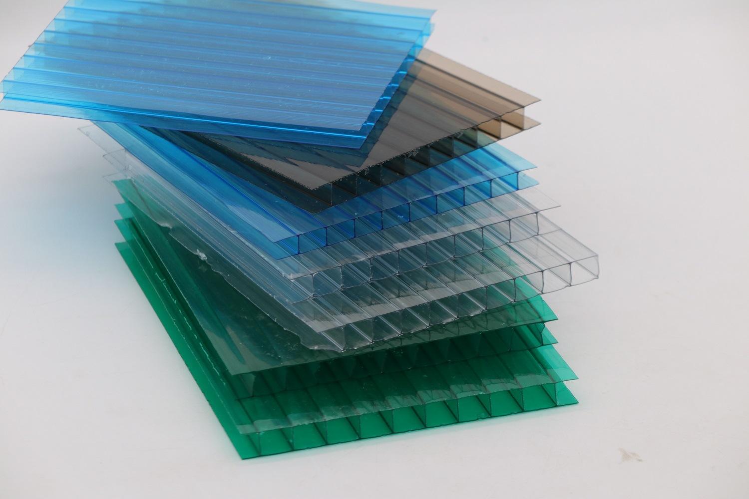 pc耐力板透明中空阳光板聚碳酸酯板车棚雨棚板温室大棚采光板定制