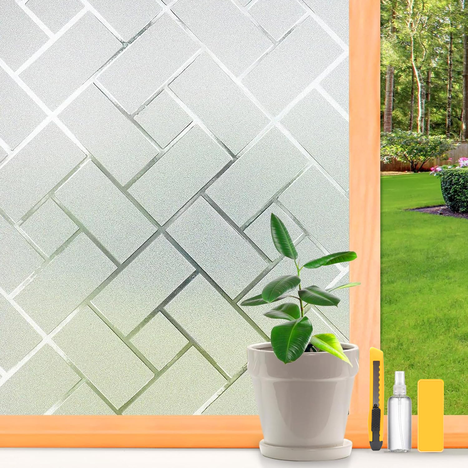 窗户隐私贴膜磨砂玻璃窗膜家用防晒车窗贴膜静电吸附膜可拆卸