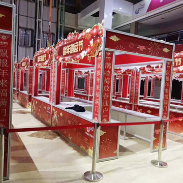 年货节展位搭建网红集市商场特卖促销活动临时摊位方柱八棱柱展架