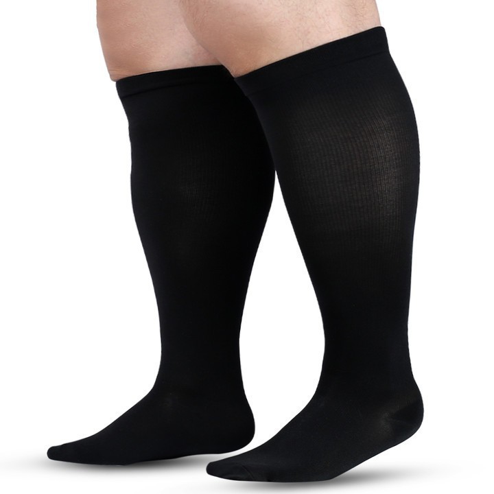 Cross-Border Amazon plus-Sized plus Size Compression Stockings High Elastic Fat Socks Sports Fitness Compression Socks Hot Selling Fat Socks