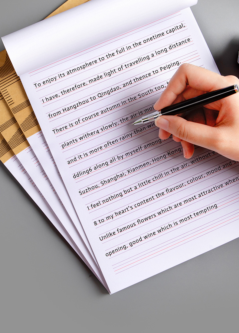 英语纸作业纸抄写听写默写练字专用纸信纸信稿纸四线格三格作文纸