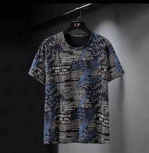 Ice Silk Short Sleeve T-shirt Men's High-End European Goods Men's Clothing 2022 New Half Sleeve High-End Top Breathable Quick-Drying T-shirt Men