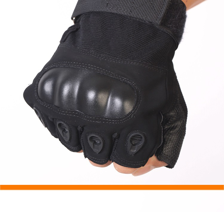 批发o记手套黑鹰战术手套防磨半指手套男户外运动超纤摩托车手套