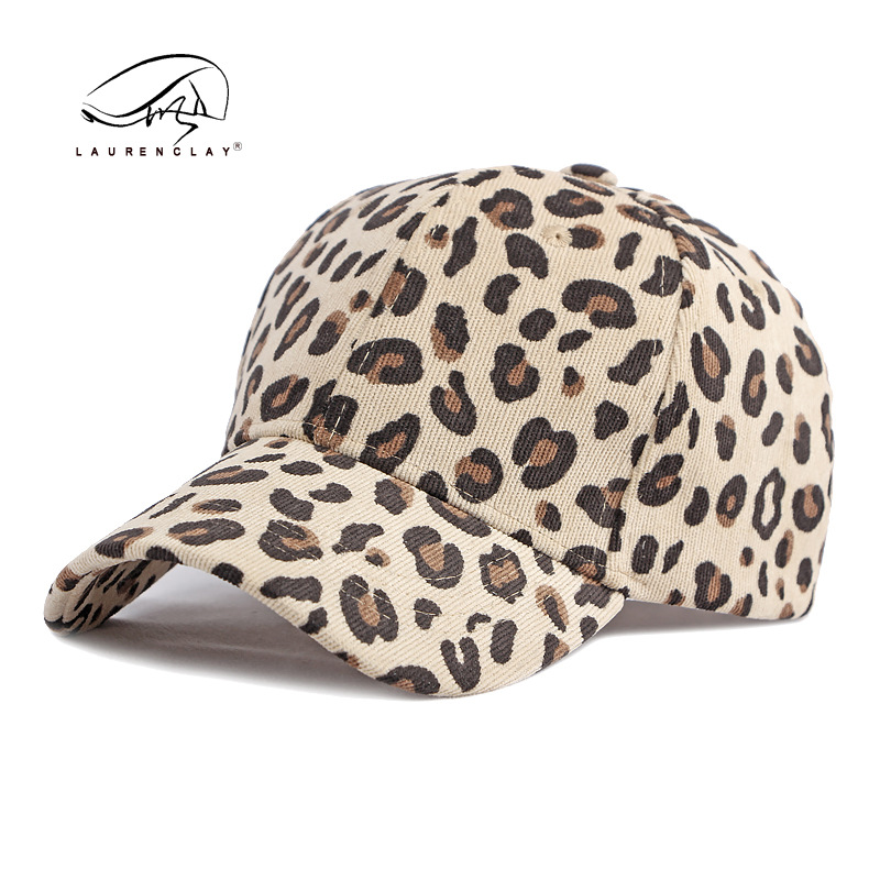 Leopard Hat Female Autumn and Winter Corduroy Baseball Cap Keep Warm Sun Block Sun Hat Peaked Cap Hard Top Men