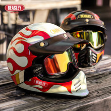 比斯力Beasley摩托车头盔男电动车夏季哈雷复古全盔个性安全盔