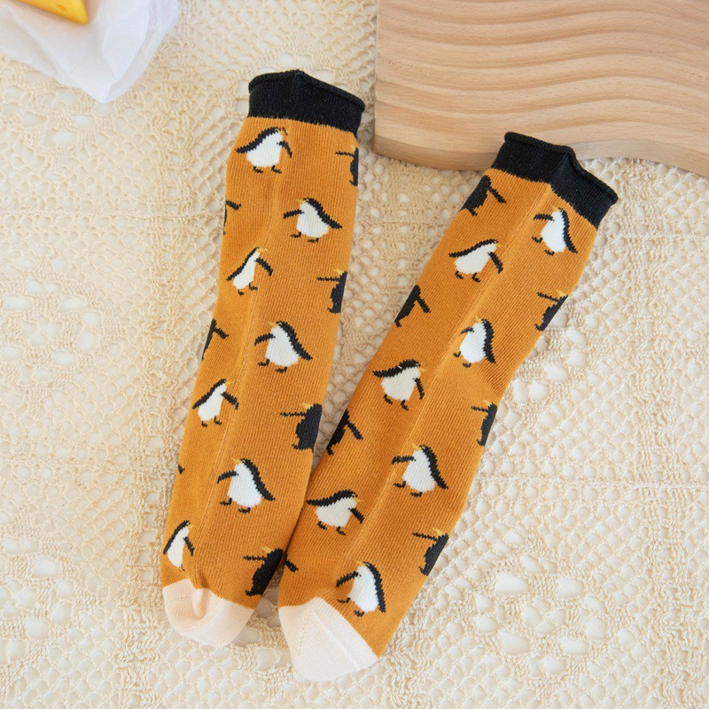 2023 Spring and Autumn New Ins Style Japanese Style Mid-Calf Length Socks Korean Cartoon Animal Boys and Girls Straight Children's Socks Fashion