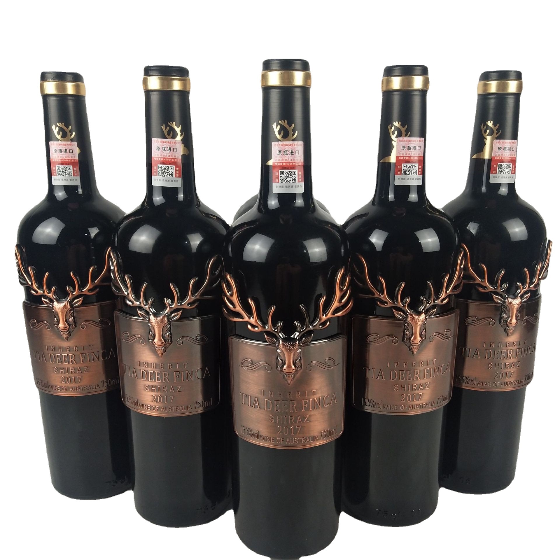 澳洲进口红酒 重型瓶金属标 15.5度西拉 蒂娅鹿庄传承干红葡萄酒