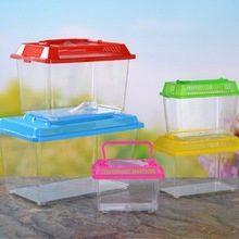 塑料鱼缸乌龟缸运输盒缸宠物饲养仓鼠盒爬虫手提大中小号透明盒子