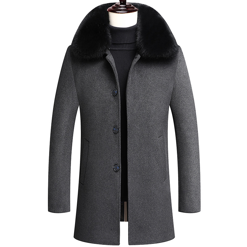 2021新款男士毛领绒内胆大衣6618
