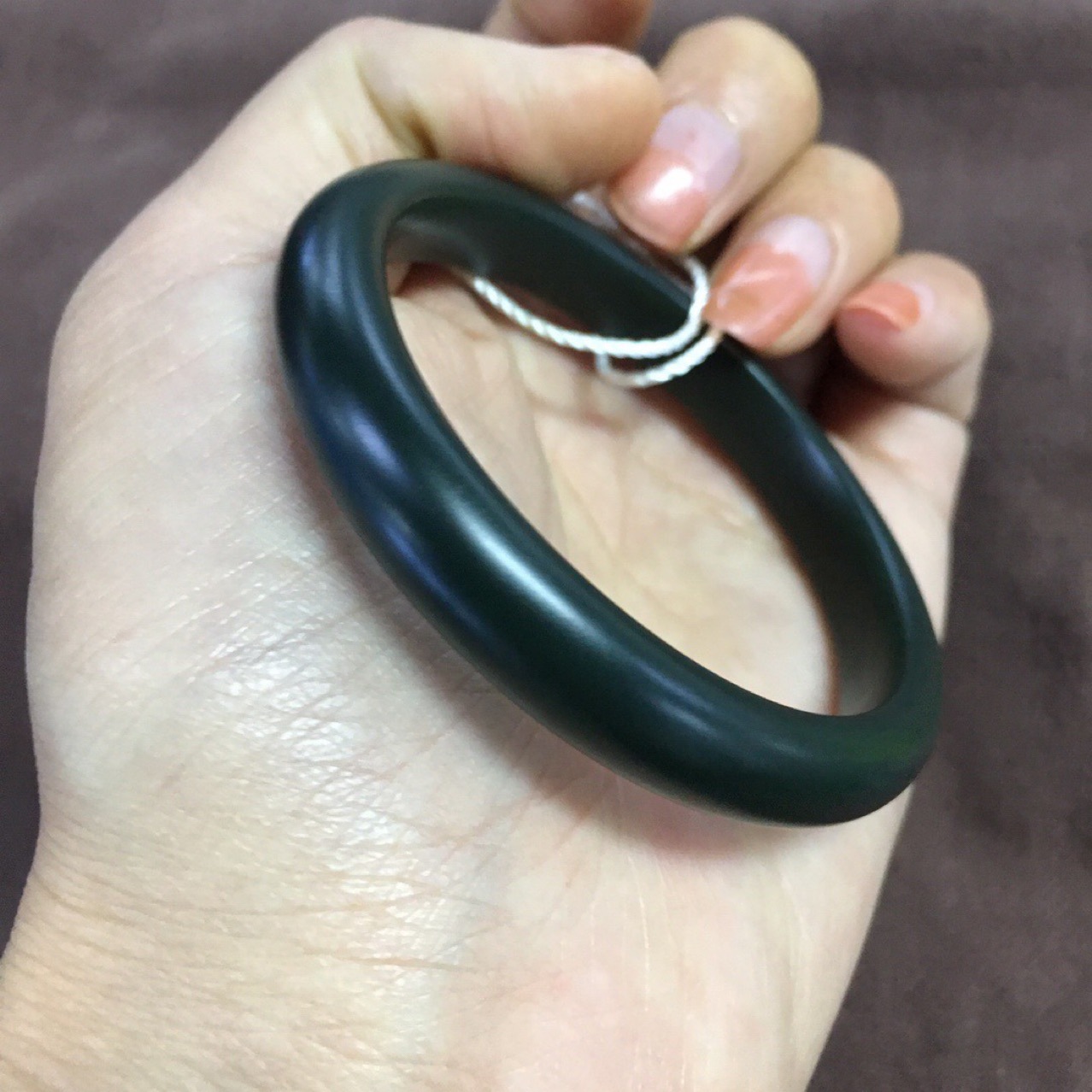 新疆和田玉优质塔青细料玉石手镯带证书终生保真