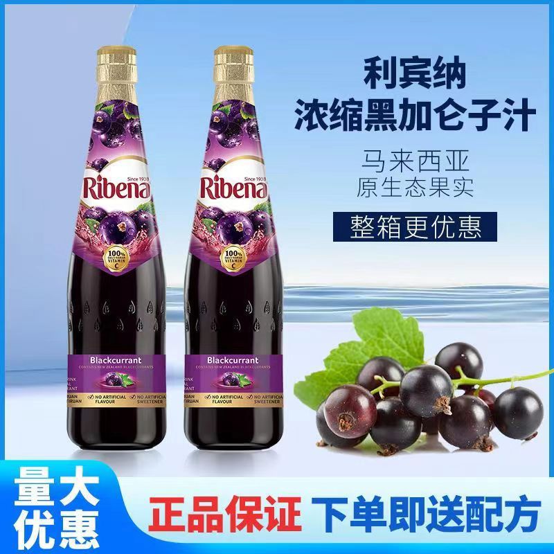 利宾纳浓缩黑加仑子汁1000ml多肉葡萄进口果汁浓浆饮料奶茶店专用