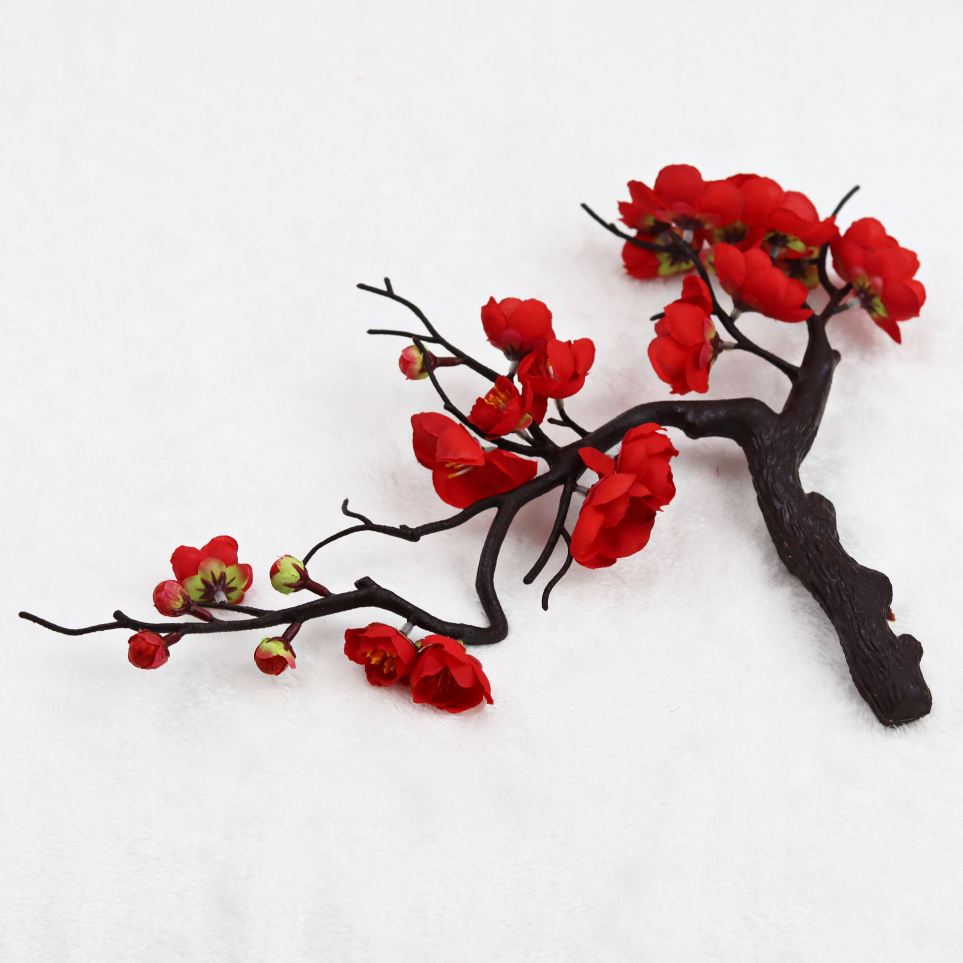 Bonsai Plum Blossom Dried Flower Artificial Flower Wintersweet Fake Flower Silk Flower Chinese Living Room Floor Flower Arrangement Wedding Celebration Decoration Decoration