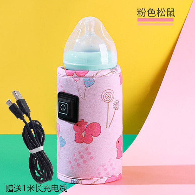 USB Baby Bottle Insulation Cover Portable Milk Warmer Constant Temperature Heating Milk Bags Outing Bottle Heating Insulation Cover Artifact