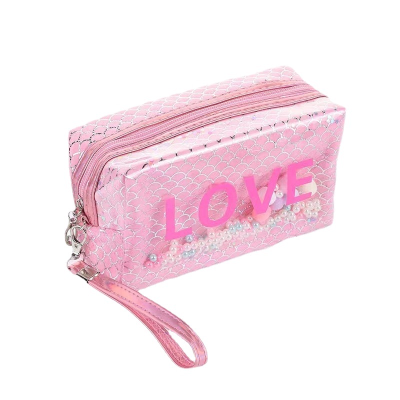 Japanese and Korean Magic Color Scale Pattern Cosmetic Bag Trending Creative Design Sense Wash Bag Portable Love Storage Bag Batch